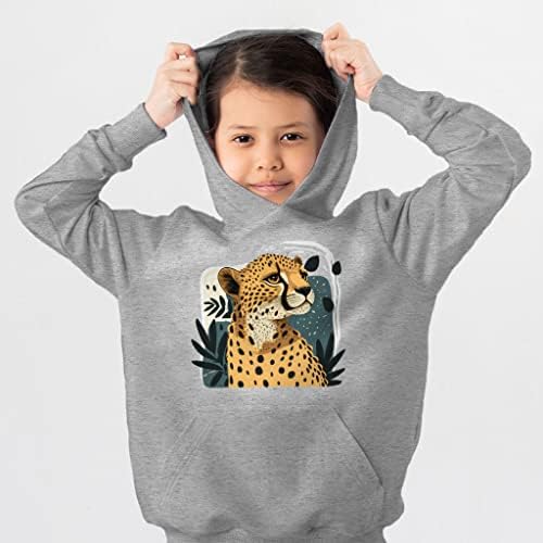 Детска hoody с качулка от порести руно Cheetah - Цветна Детска hoody с качулка - Художествена hoody за деца