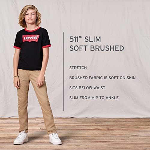Панталони Levi 's Boys' 511 Slim Fit от мека тъкан с пискюл