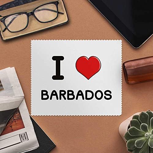 Azeeda 2 x Кърпички за почистване на лещи и очила от микрофибър I Love Барбадос (LC00017246)