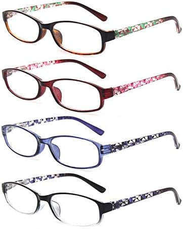 Дамски Очила За четене, 4 Чифта Очила за Четене на Пролетта Панти, Мъжки и Женски Очила за Четене