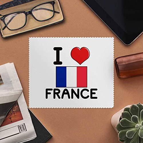 Azeeda 2 x Кърпички за почистване на лещи и очила от микрофибър I Love France (LC00017128)
