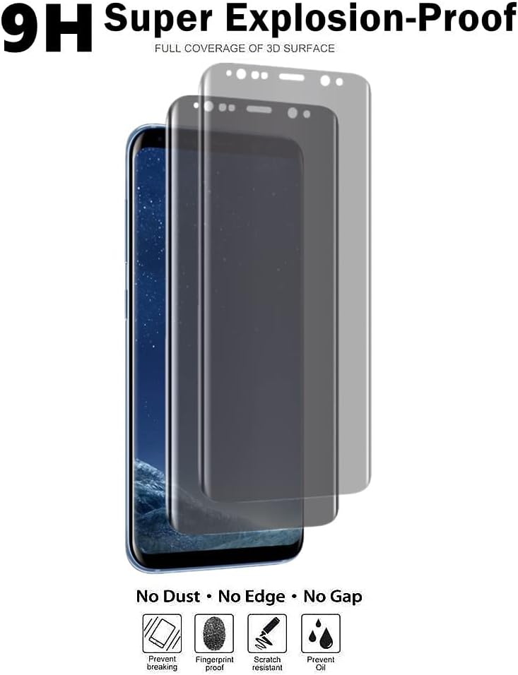 Защитно фолио VIESUP Privacy Screen Protector за Samsung Galaxy S8 + 6,2- 2 опаковки Антиспайуер Высокочувствительного екран от