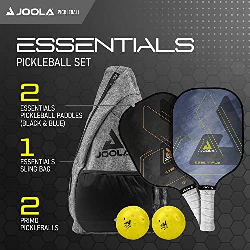 Набор от плешки за пиклбола JOOLA Essentials и гребло за пиклбола Ben Johns Hyperion CAS 16 - Въглеродна абразивная повърхност с