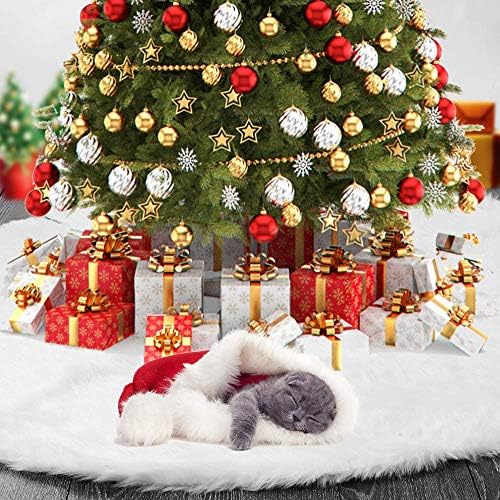 Пола за Коледно - 36 инча Бяла Пола за Коледната елха, Висококачествена Мека Класическа Кожен Панталон от изкуствена Кожа във вид