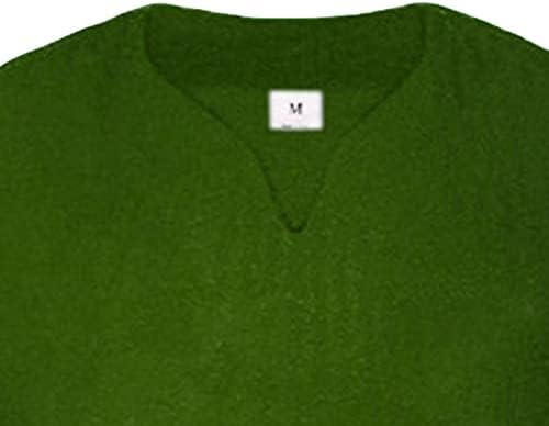 Maiyifu-GJ Мъжки Годишна Ежедневна Тениска с V-образно деколте, Однотонная Бизнес Тениска с Къс Ръкав, Модерен Спортен Свободен