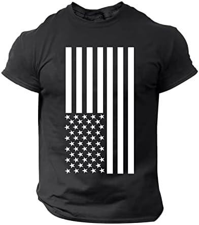 Мъжки t-shirt POLNHDLT, Мъжка Тениска с Мърляв Флага на САЩ, Патриотични Американски Тениски С Къс Ръкав, Тениска с Кръгло Деколте,
