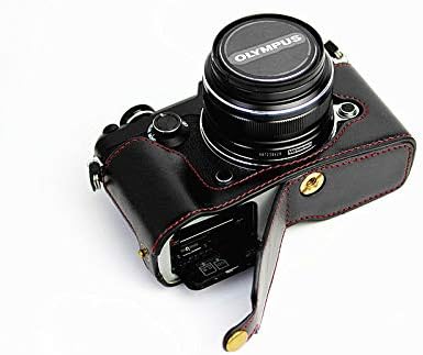 Калъф за фотоапарат от изкуствена кожа, наполовина затварящ корпус, долна Калъф За фотоапарат Olympus Pen-F (дръжка F)