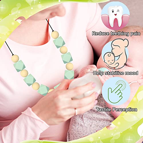 Колие за никнене на млечни зъби за малки момичета и майките, 2 опаковки Дъвченето на Колиета за Сензорни деца, Силикон Огърлица