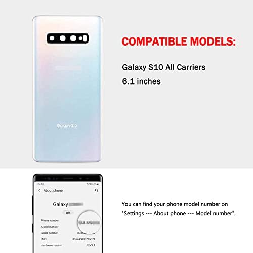UooFide Съвместима за Samsung Galaxy S10 Подмяна на задната стъклен капак 6,1 инча SM-G973 за всички превозвачи с Ръководството