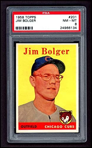 1958 Topps 201 Джим Болджер Чикаго Къбс (Бейзболна картичка) PSA PSA 8.00 Къбс