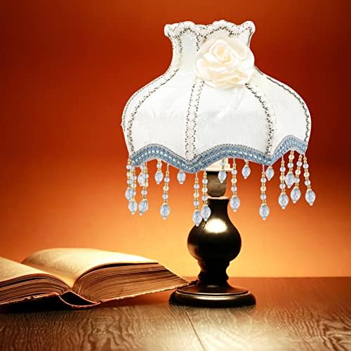SOLUSTRE Ретро Лампа за лампи от Завързана кърпа Лампа за лампи: Европейски Текстилен Лампа с Цветна монтиране, Подмяна на Кристални Мъниста, Ретро калъф за Полилеи, На?