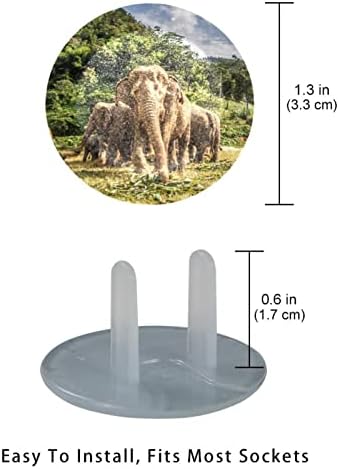 Капачки за контакти (12 бр.), Защитни Капачки За защита на електрическото оборудване Предотвратяват Опасността от токов удар Природа Слон Африка