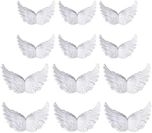 Мини Малки Крила на Ангел, за да Бродирани Бели 3D Крилата Ленти Апликация за Облекло DIY Crafts Комплект от 12
