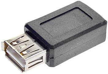 Адаптер конвертор USB A Female в Mini USB Female Черен