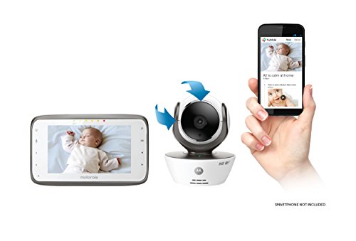 Двухрежимный следи бебето Motorola MBP854CONNECT с 4,3-инчов LCD-майка на монитора и достъп до Интернет чрез Wi-Fi, резолюция 720p