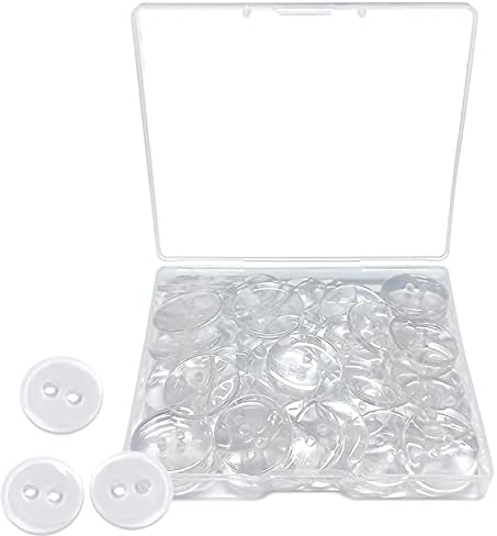 60 Бр Копчета с 2 дупки, Прозрачни Копчета от Смола за Шиене и занаяти собствените си ръце (4/5 инча)