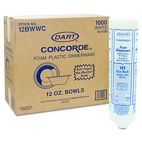 Купа за пяна Dart 12BWWCR Concorde, 10-12 грама, Бяла, 125 грама в опаковка (общо 8 опаковки)