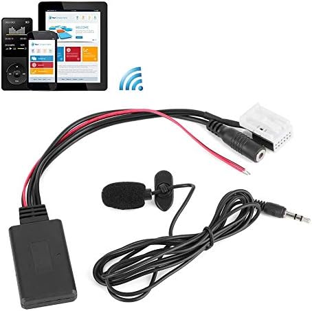 Ladieshow Bluetooth Адаптер за Кола с микрофон, Aux, Bluetooth Адаптер за кола 12-пинов Кассетный Aux Bluetooth Адаптер Аудиоадаптер