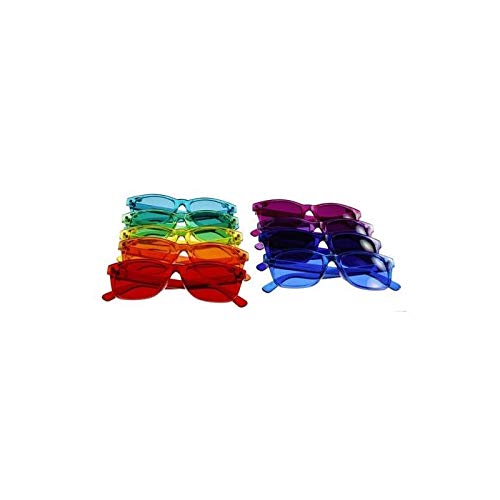 Очила за цветотерапия в класически стил BioWaves, Набор от цветни слънчеви очила от 9 цвята