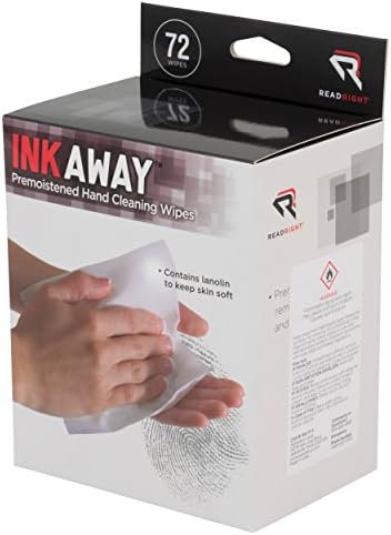 Кърпички за почистване на ръце Read Right InkAway, 72 кърпички в кутия (RR1302)