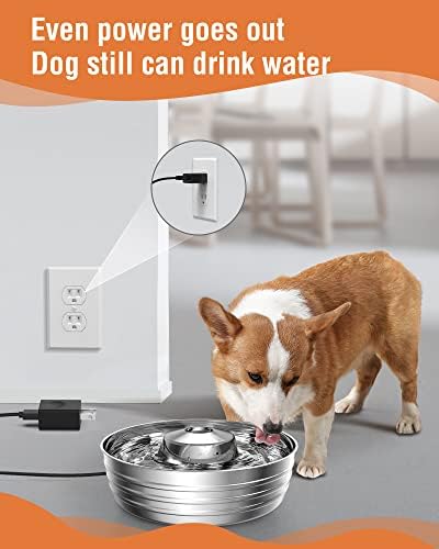 еднократна Чешма за вода за Кучета от Неръждаема Стомана, 1 галон/130 грама, Безшумен Диспенсер за Чаши за Вода за Кучета с Голям Капацитет, по-Рядко се Попълва Голяма